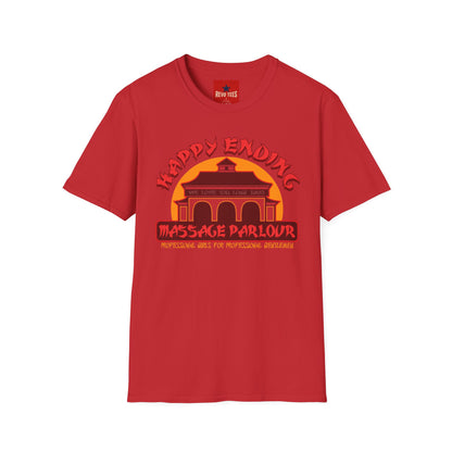 Happy Ending Massage Parlor T-Shirt — Retro Vintage Spa Logo Tee