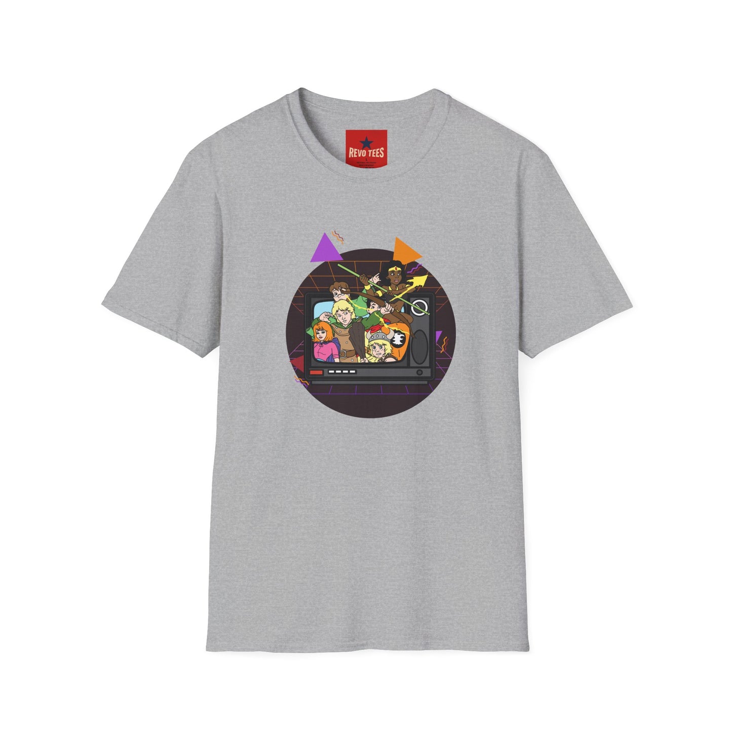 Retro Arcade Crew T‑Shirt — Colorful Gamer Character Graphic