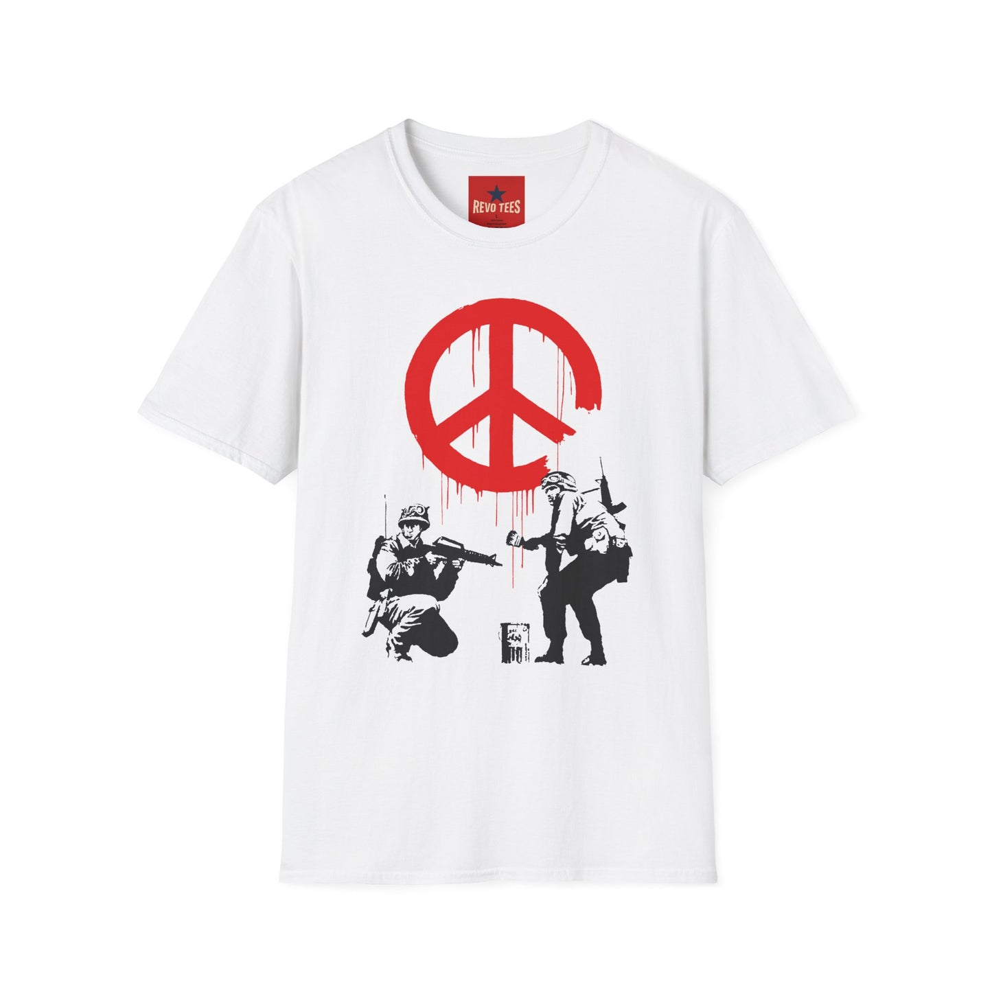 Banksy Peace Symbol Graffiti T-Shirt – Red Drip Street Art Tee