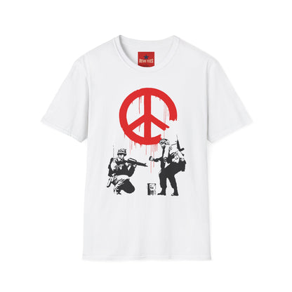 Banksy Peace Symbol Graffiti T-Shirt – Red Drip Street Art Tee