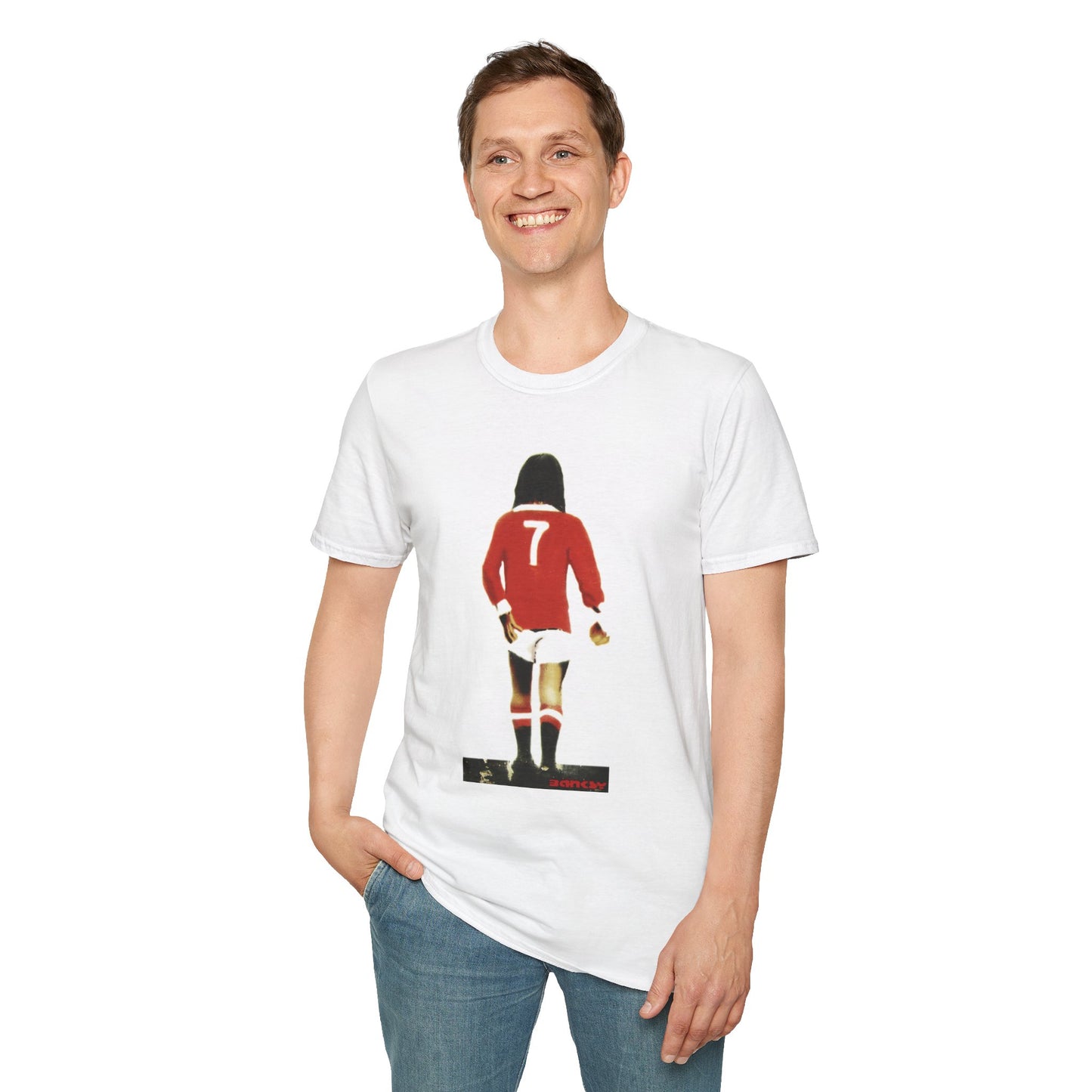 Banksy George Best Soccer Player No.7 Graphic T-Shirt — Retro Football Jersey Illustration