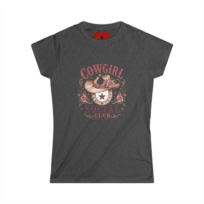 Cowgirl Social Club Women's Tee — Western Cowgirl Hat Graphic Shirt