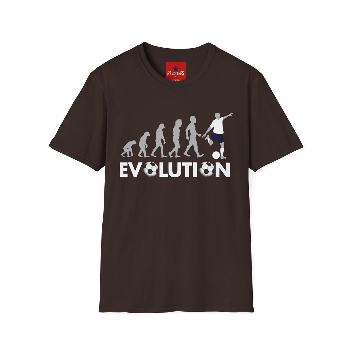 Revotees Soccer Evolution Football Player Evolution Graphic T-Shirt - alternate view 2