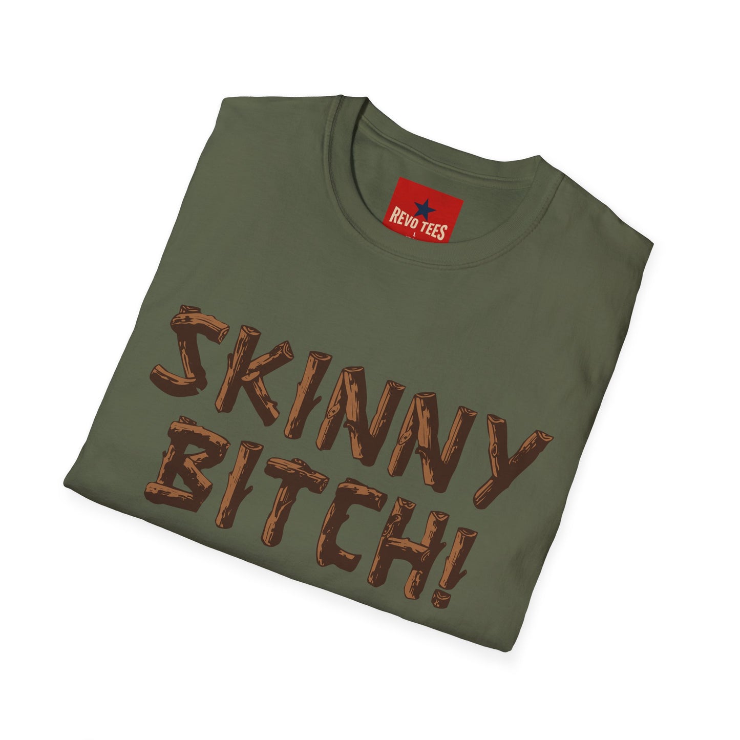 Skinny Bitch! Graphic T-Shirt — Bold Chocolate-Drip Lettering Tee