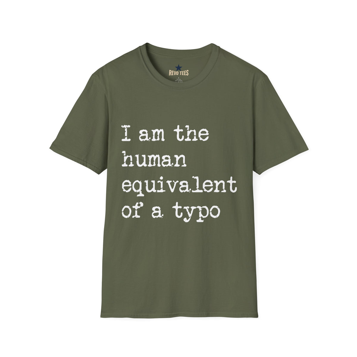 Revotees I Am the Human Equivalent of a Typo Unisex Softstyle T-Shirt - alternate view 4
