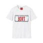 BORT License Plate T‑Shirt — 'Itchy & Scratchy Land' Retro TV Fan Tee