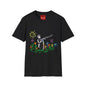 T-Shirt — Banksy Style Soldier with Childlike Doodle Flowers