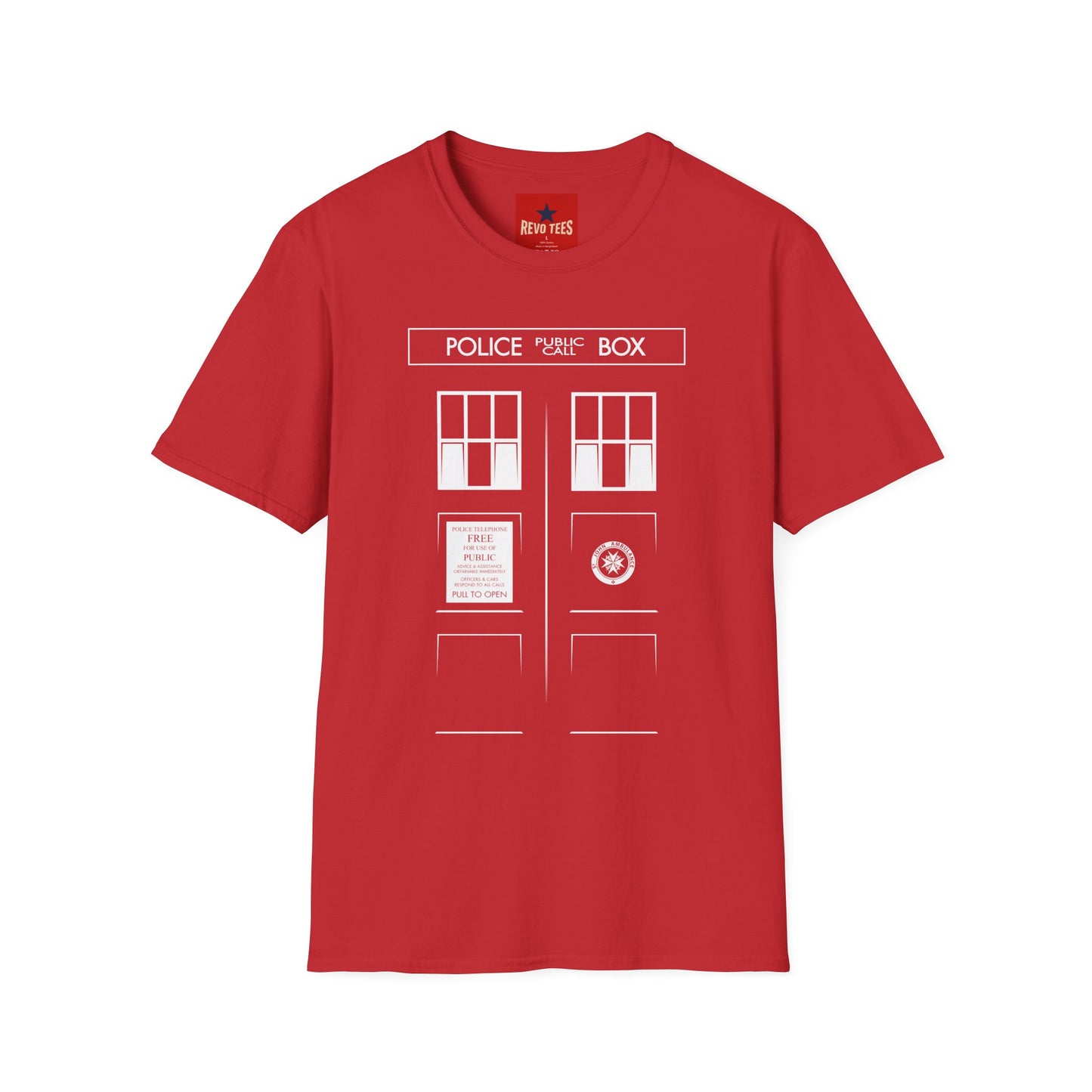 Police Box T‑Shirt — Retro Sci‑Fi TARDIS Door Graphic Tee
