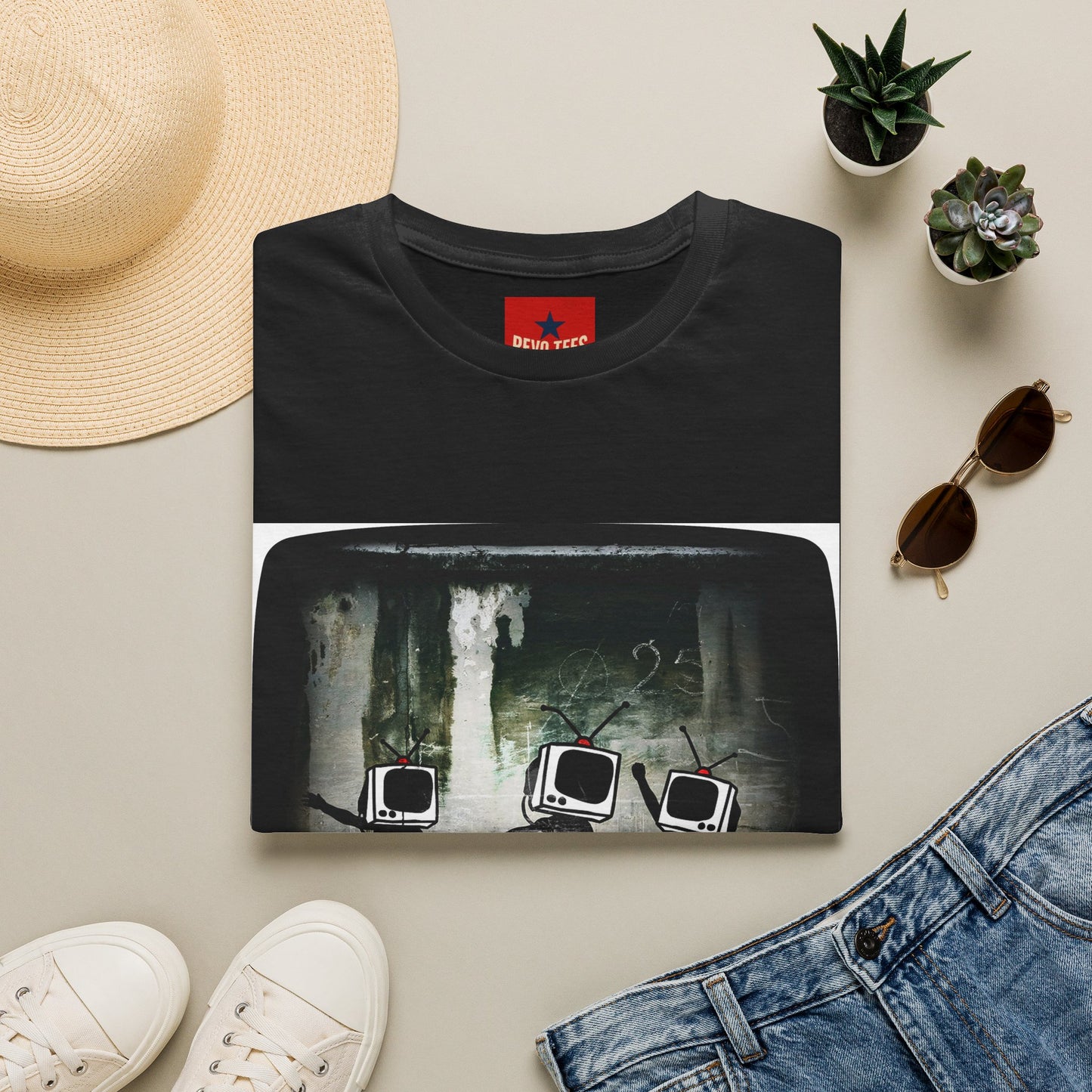 Banksy TV Head Graphic T-Shirt