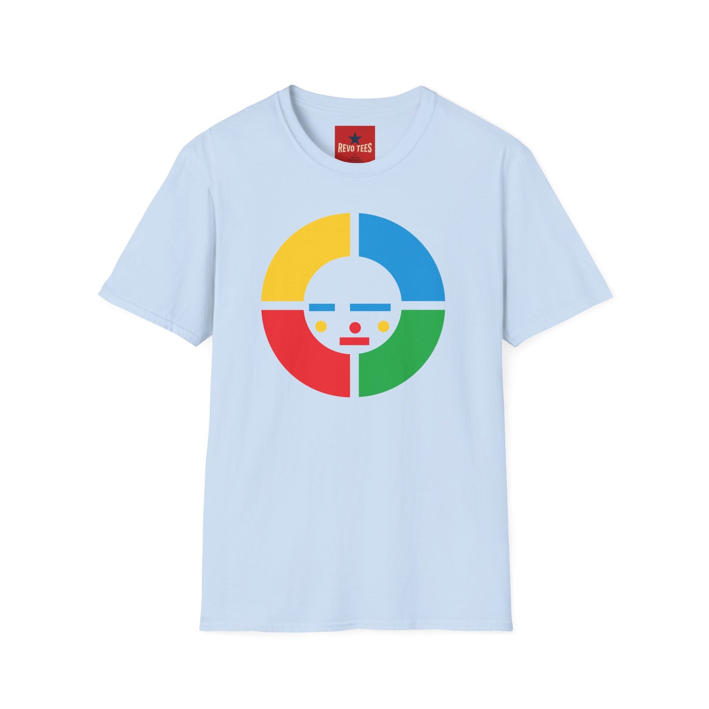 Colorwheel Face T-Shirt — Retro Geometric Graphic Tee
