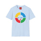 Colorwheel Face T-Shirt — Retro Geometric Graphic Tee