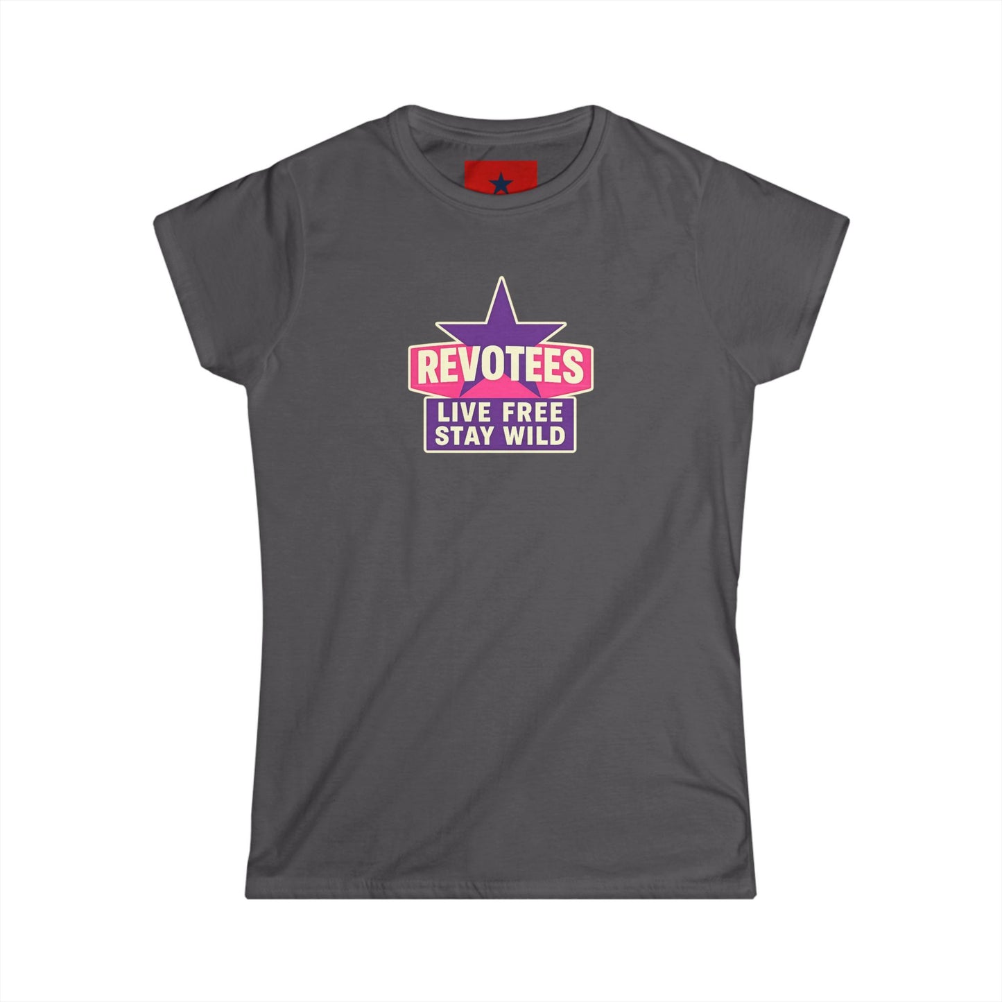 Revotees "Live Free Stay Wild" Women's Tee — Retro Star Graphic T-Shirt