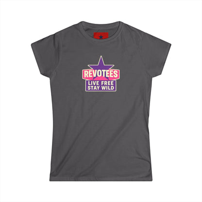 Revotees "Live Free Stay Wild" Women's Tee — Retro Star Graphic T-Shirt