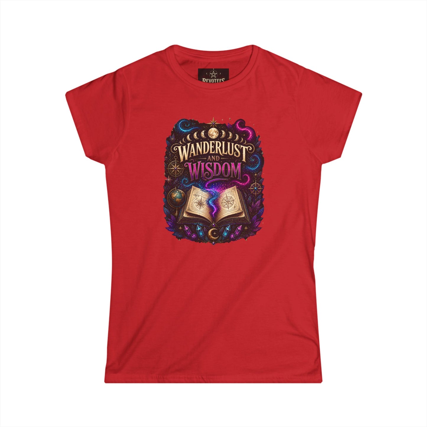 Wanderlust & Wisdom Graphic Tee — Magical Open Book Travel Shirt