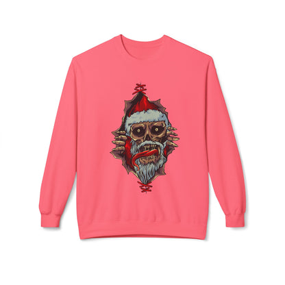 Skull Santa Crewneck Sweatshirt — Horror Christmas Graphic