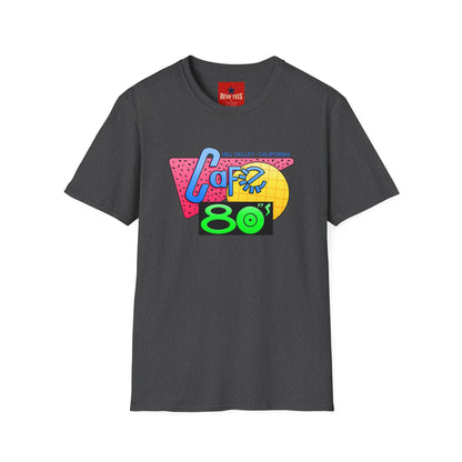 Retro 80s Cafe T-Shirt — Vintage Memphis-Style Neon Graphic Tee