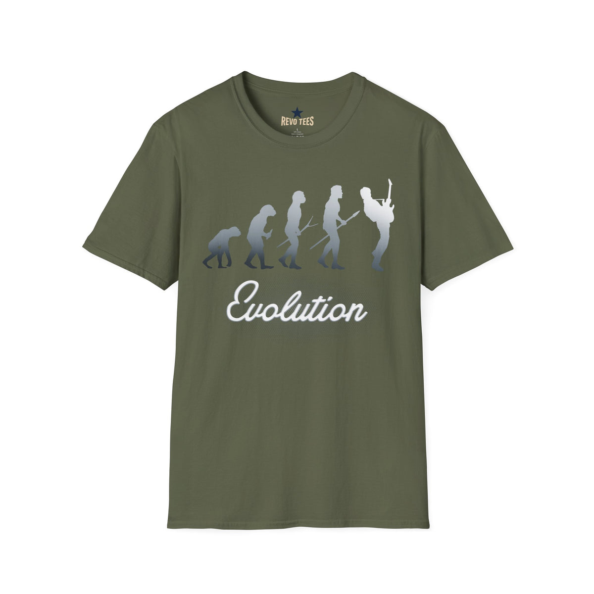 Revotees Evolution of Guitarists Unisex Softstyle T-Shirt - alternate view 3