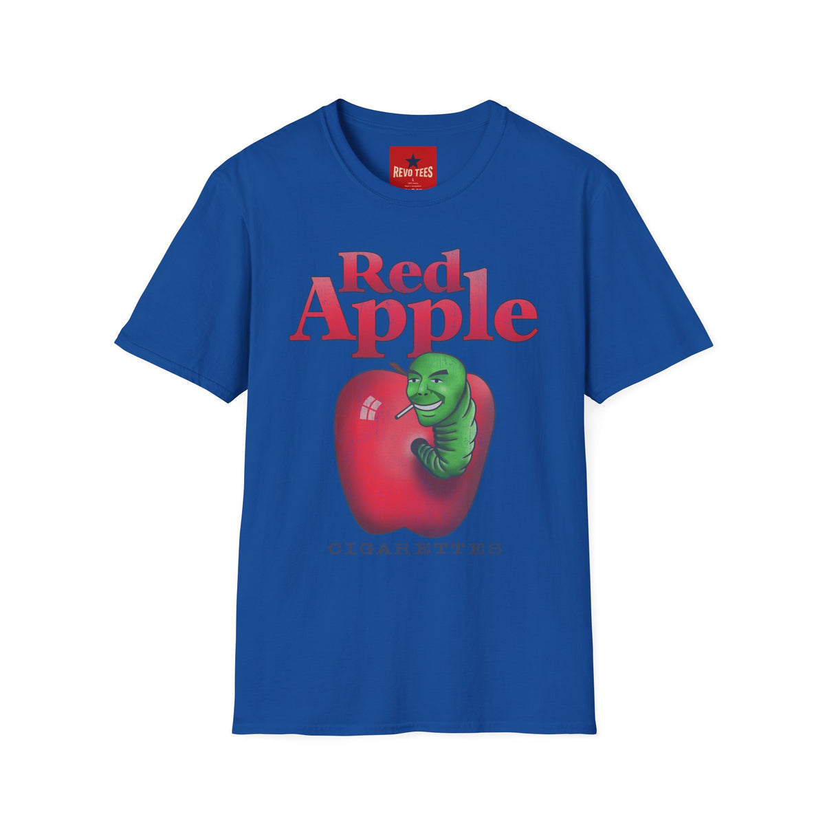 Revotees Red Apple Graphic Vintage Worm Illustration Red Apple T-Shirt - alternate view 9