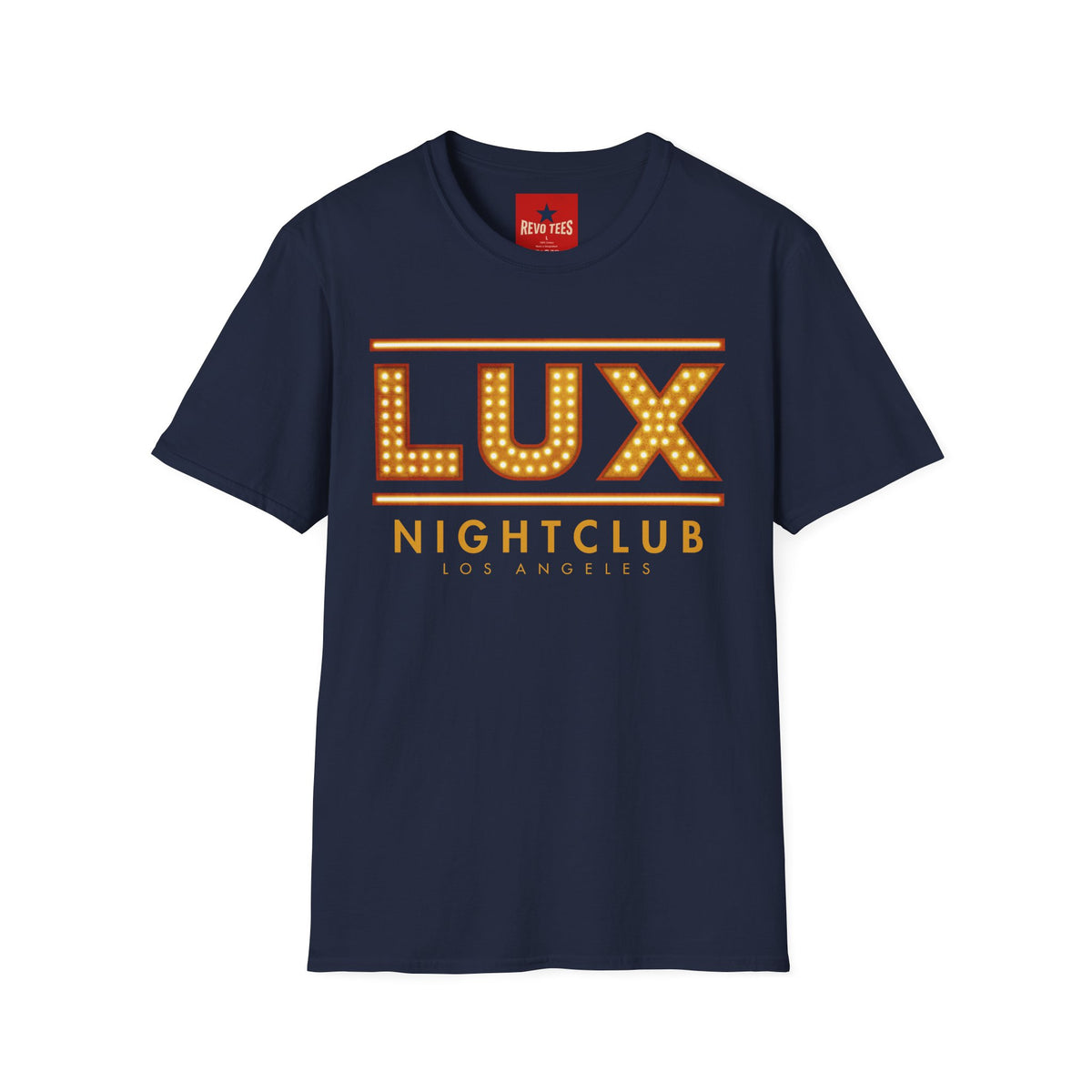 Revotees Lux Nightclub Graphic Retro Marquee Sign for Club Fans Party Nights T-Shirt - alternate view 10