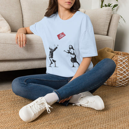 Banksy No More Games T-Shirt — Vintage Kids Throwing 'No More Games' Patch Graphic Tee