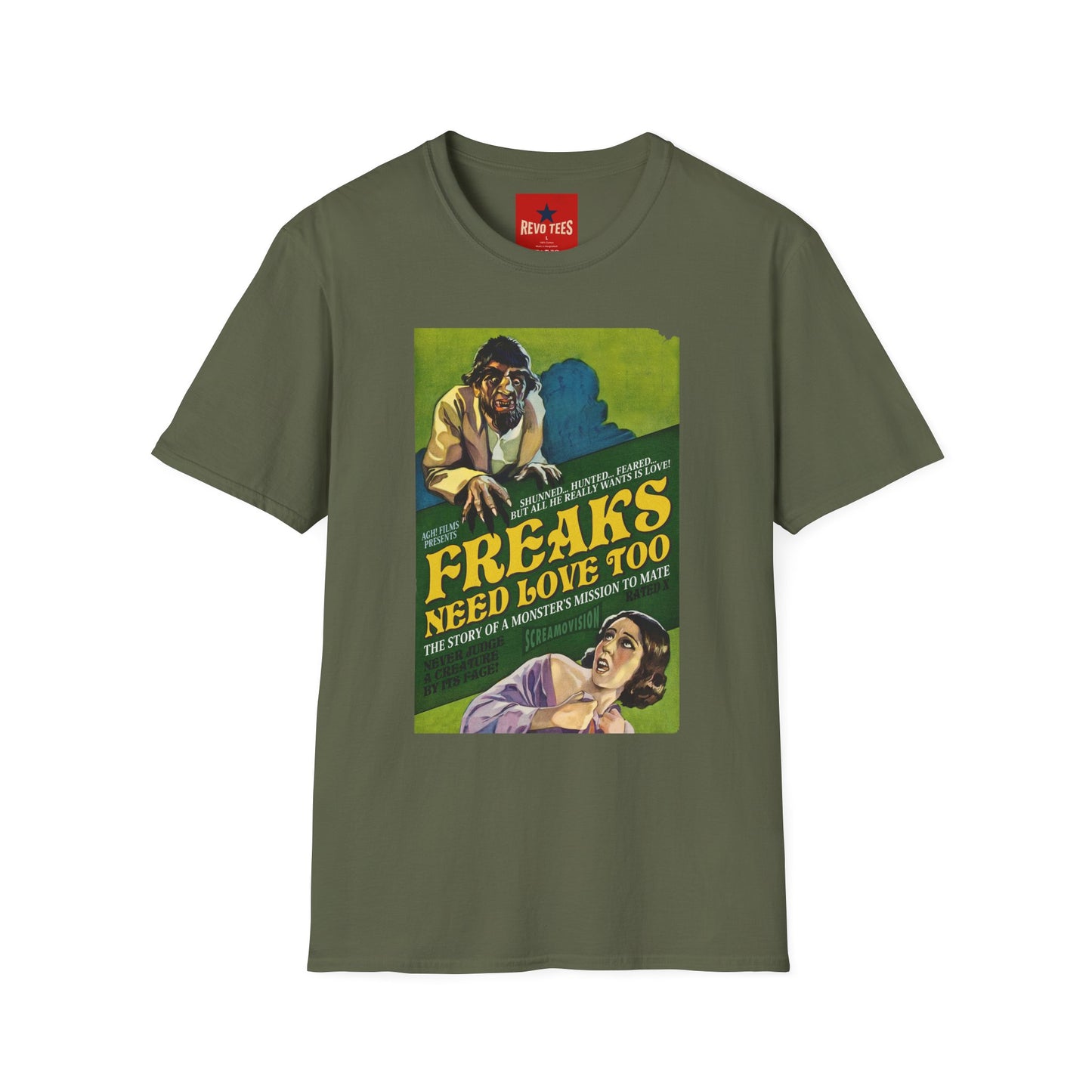 Freaks Need Love Too Graphic T-Shirt — Vintage Horror Movie Poster Tee