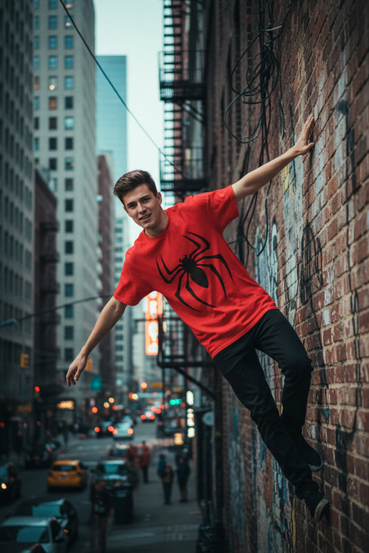 Spider Logo T-Shirt — Bold Black Spider Graphic Tee
