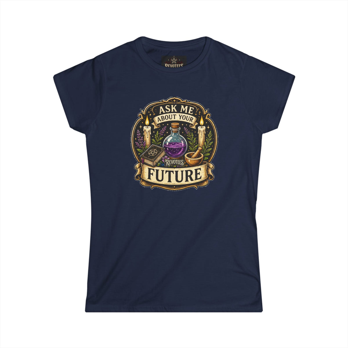 Revotees Fortune Teller Ask Me About Your Future Mystic Crystal Ball Womens T-Shirt - alternate view 12