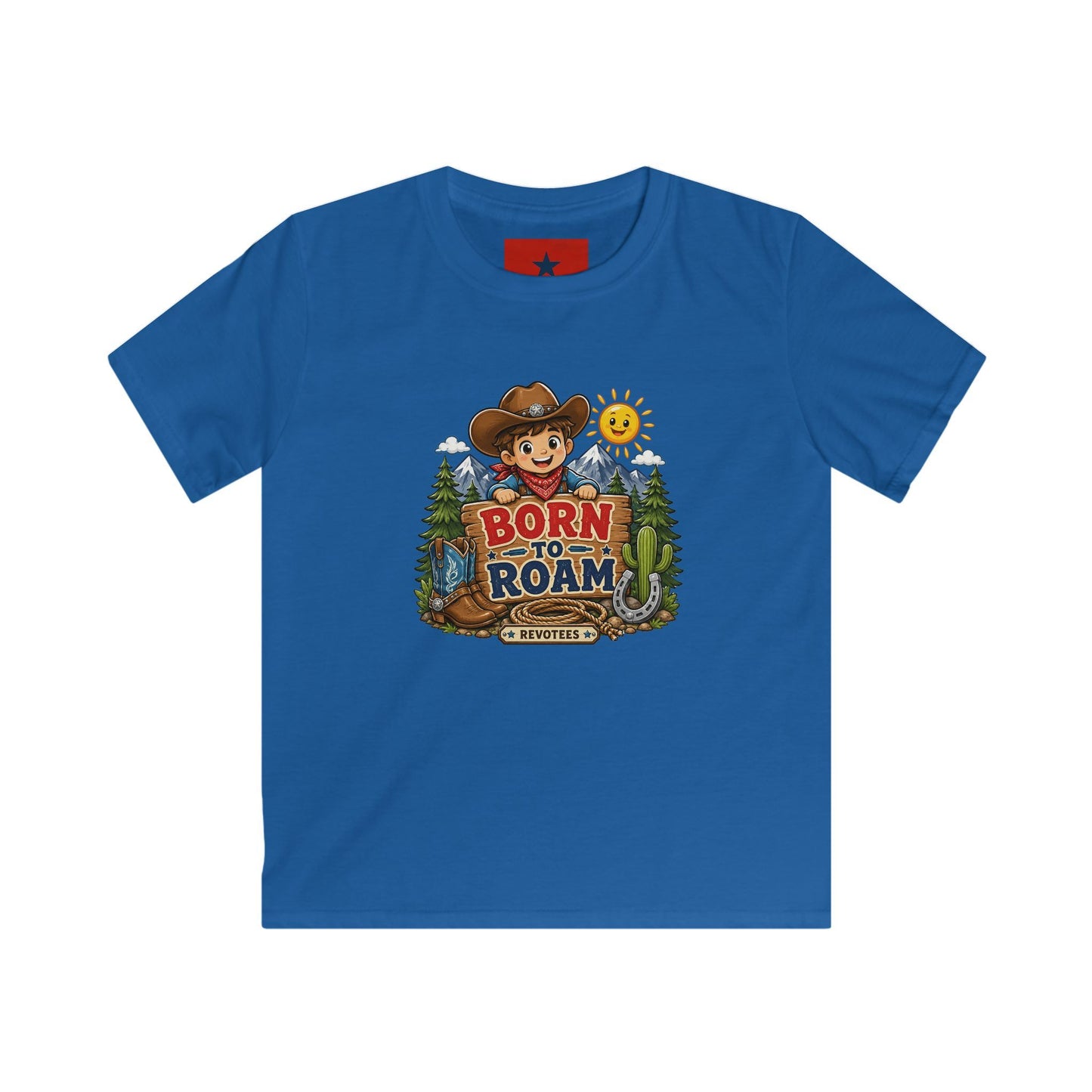 Kids T-Shirt – "Born to Roam" Cute Cowboy Adventure Tee for Little Explorers