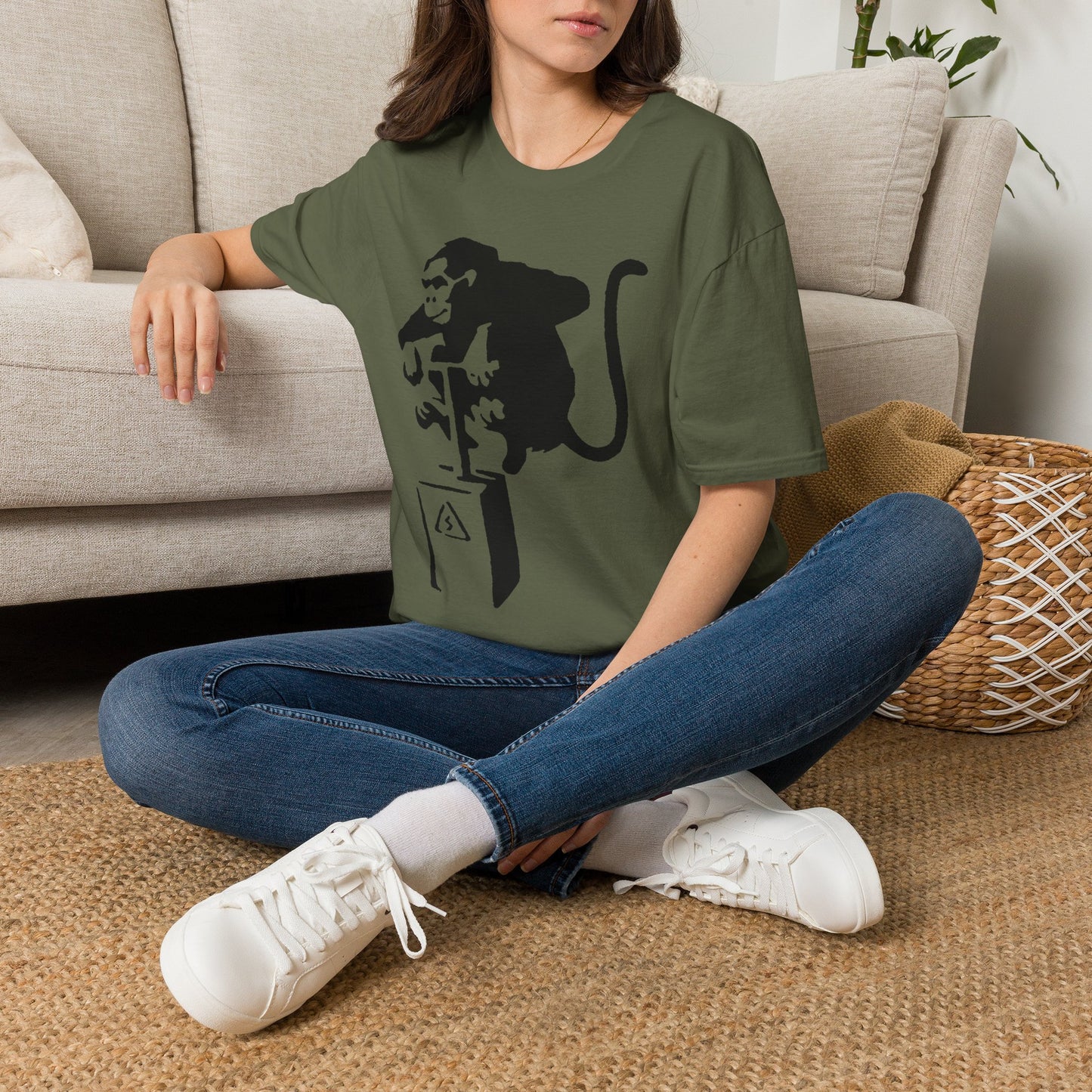 Banksy-Style Monkey On Bomb T-Shirt — Street Art Graphic Tee