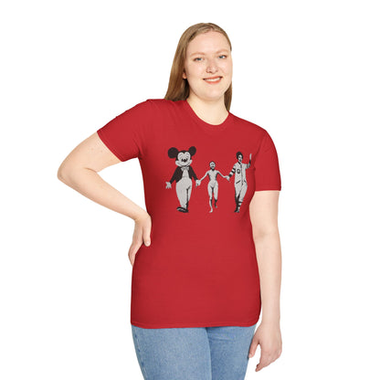 Banksy Graphic T-Shirt — Retro Satirical Parade Design