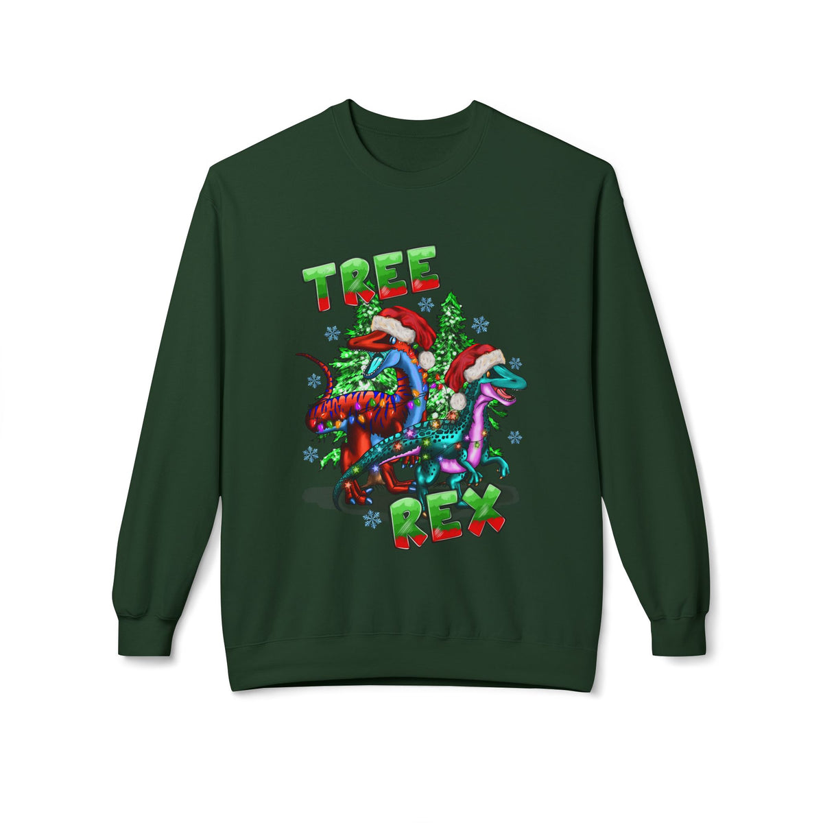 Tree Rex Christmas — Festive Dinosaur Holiday CrewneckSweatshirt