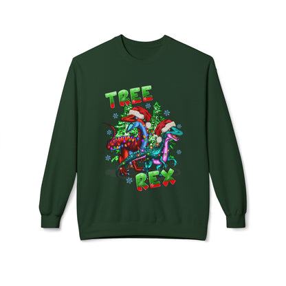 Tree Rex Christmas — Festive Dinosaur Holiday CrewneckSweatshirt