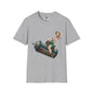 Revotees Banksy Pin Up Cowgirl Retro Pinup Girl Riding Soda Can Vintage T-Shirt - alternate view 3