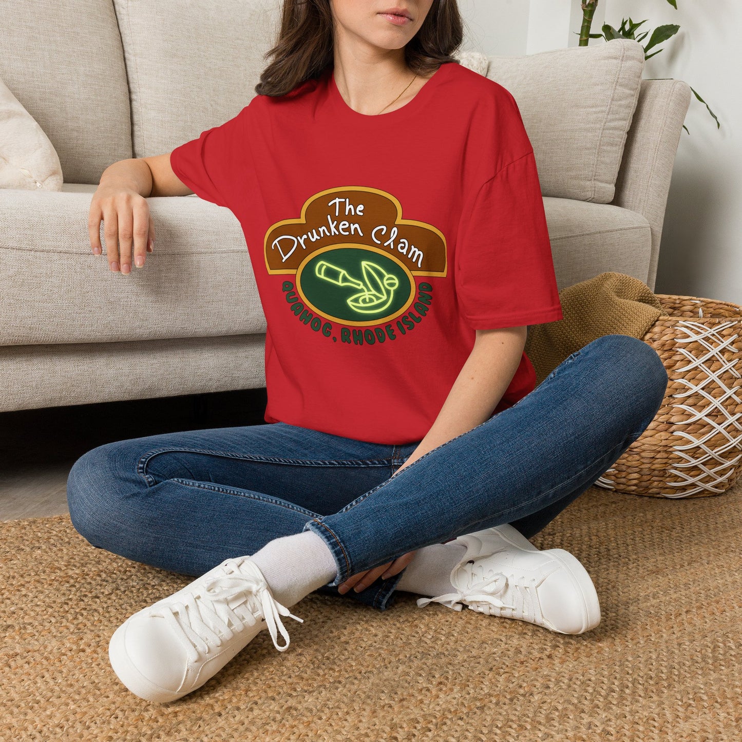 T-Shirt — The Drunken Clam Providence RI Vintage Neon Bar Logo