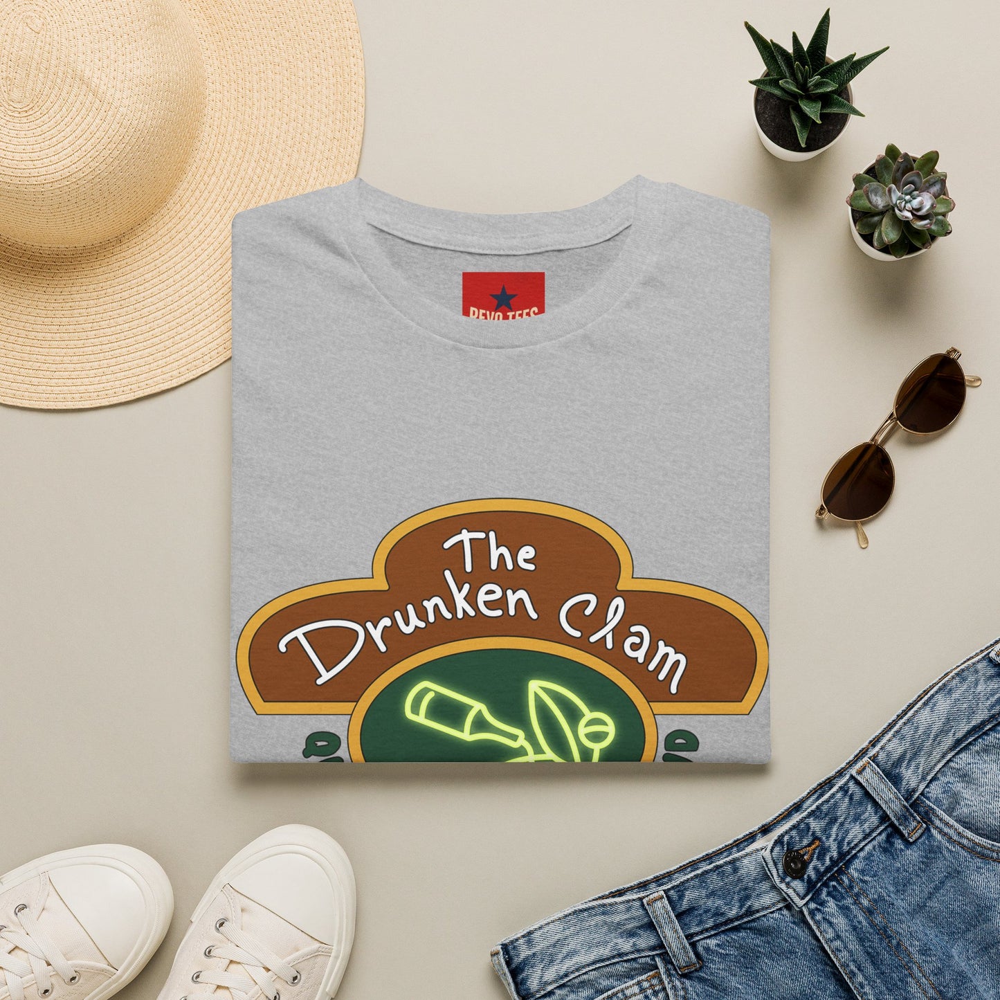 T-Shirt — The Drunken Clam Providence RI Vintage Neon Bar Logo