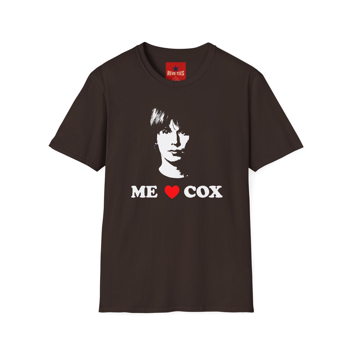 T-Shirt — 'ME LOVE COX' Retro Portrait Tee (Vintage Rock Fan Shirt)