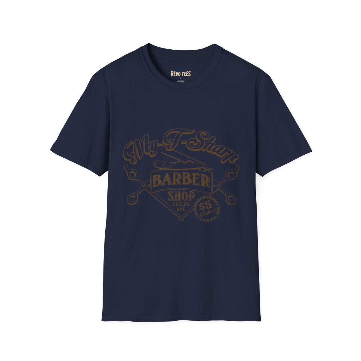 Revotees Barber Shop Graphic My Barber Shop Vintage Logo T-Shirt - alternate view 8