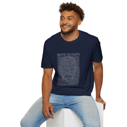White Division Graphic T‑Shirt — Unknown Danger Retro Wave Design