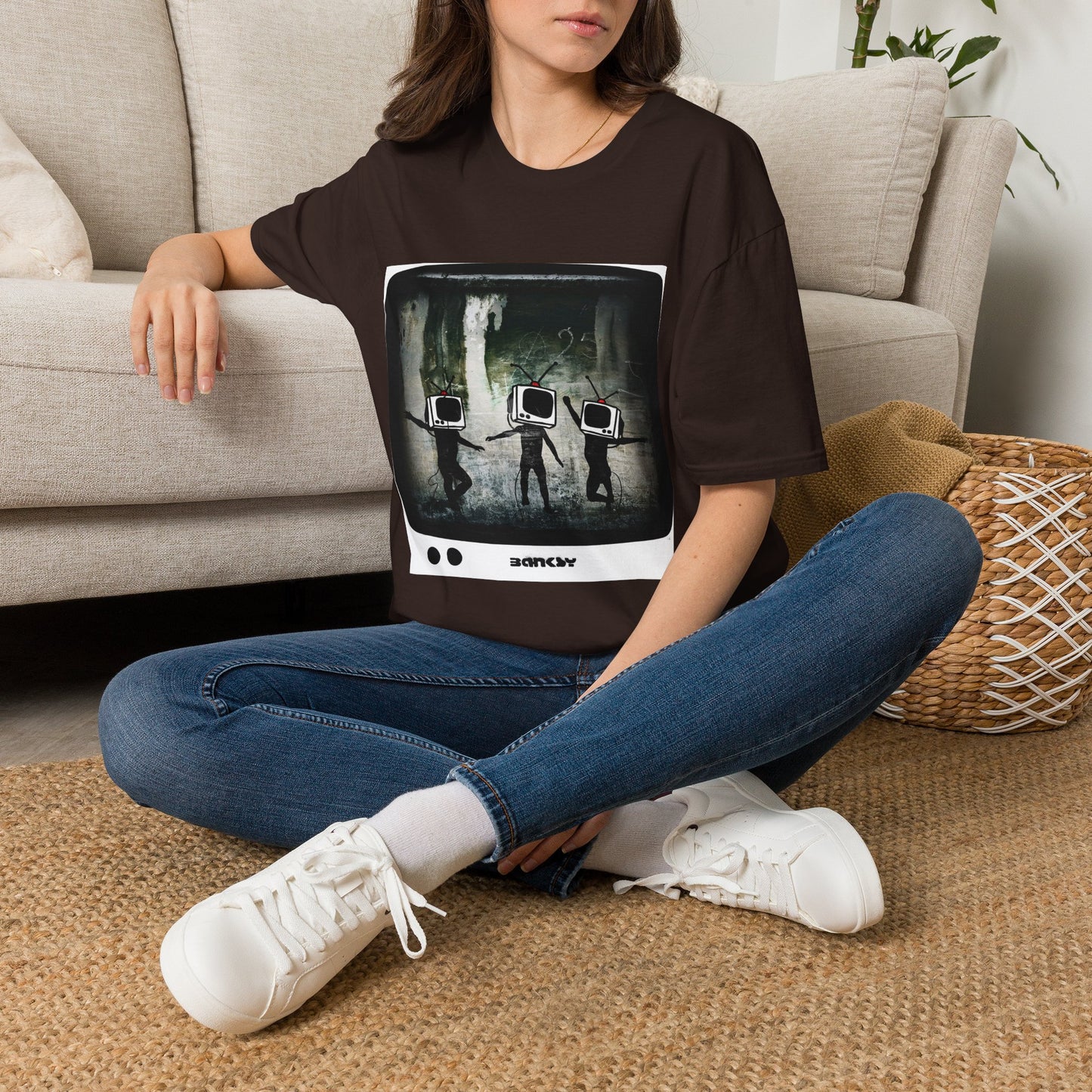 Banksy TV Head Graphic T-Shirt