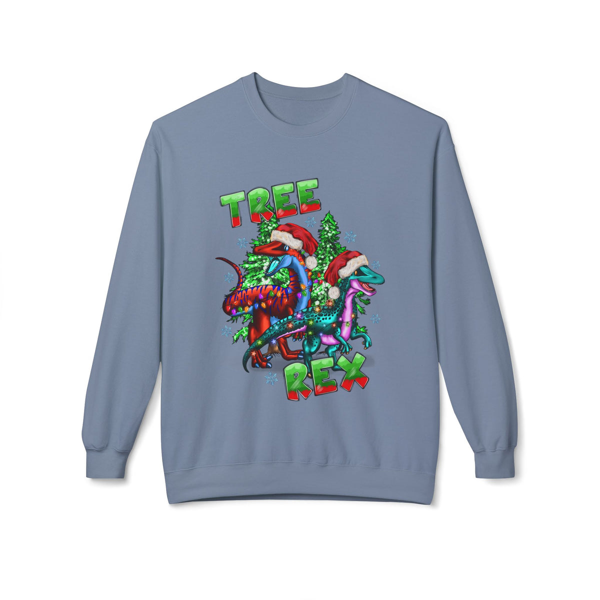 Tree Rex Christmas — Festive Dinosaur Holiday CrewneckSweatshirt