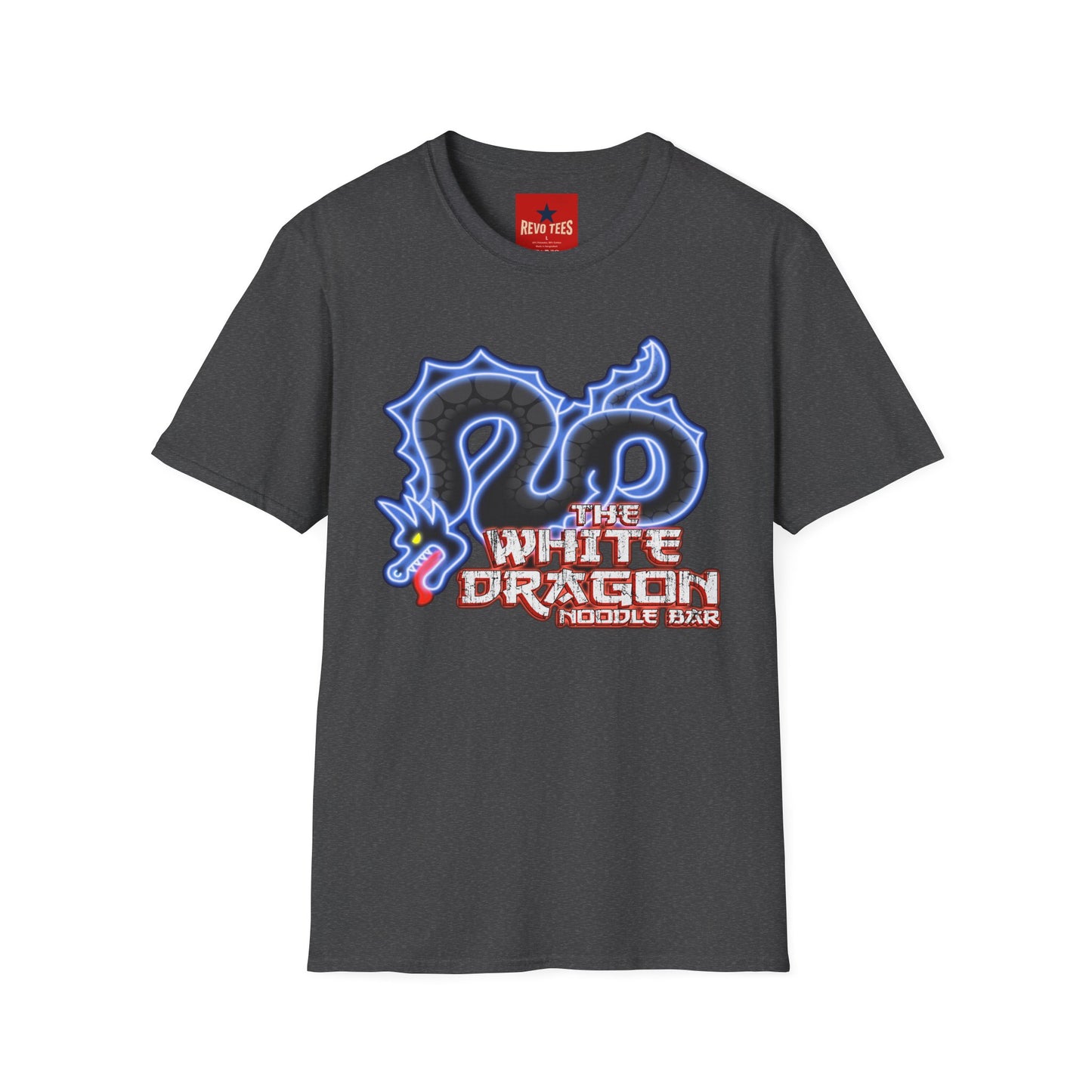 White Dragon Graphic T-Shirt — Neon Snake Logo "The White Dragon"
