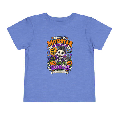 REVOTEES Toddler Tee — "Monster in Training" Cute Skeleton Halloween Shirt