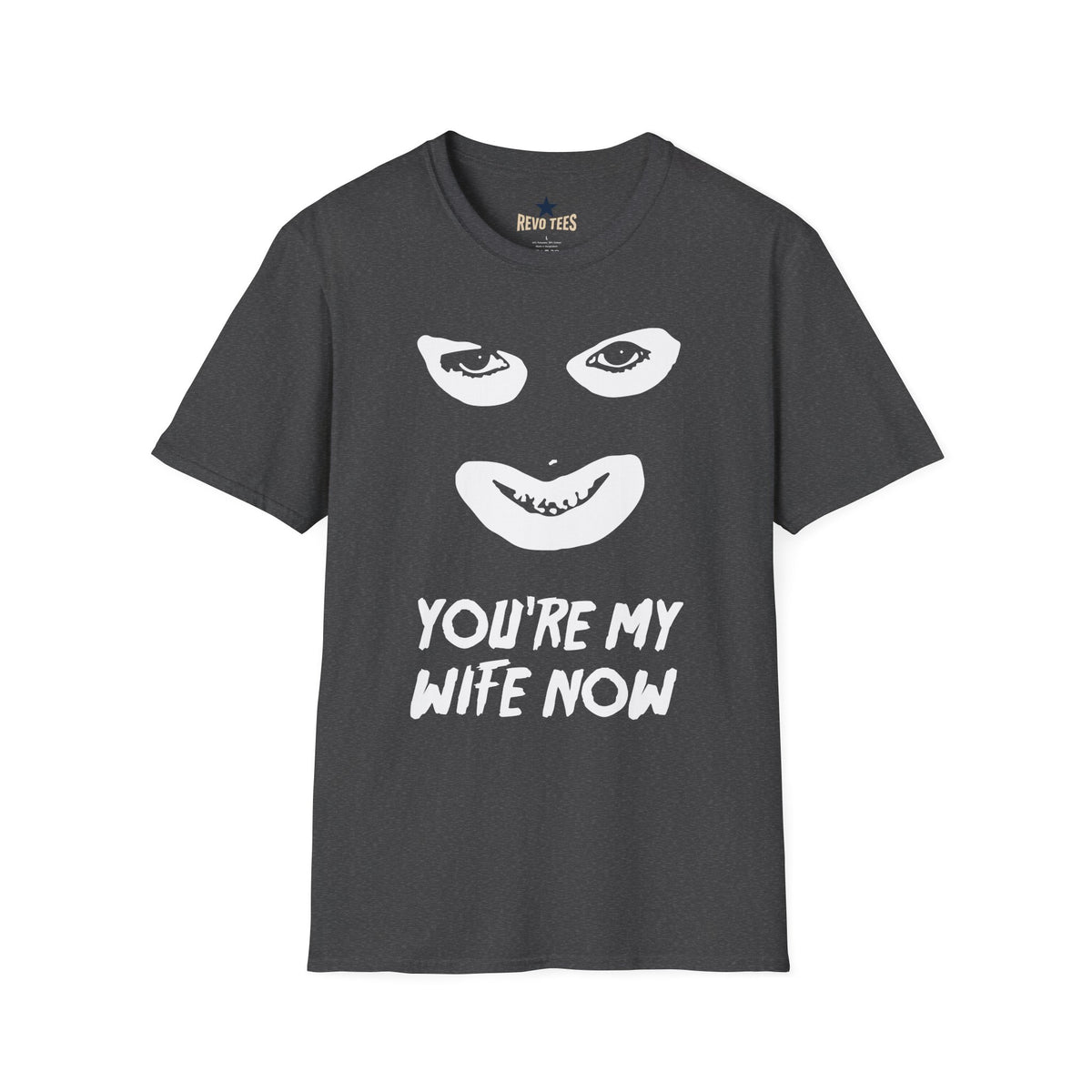 Revotees Youre My Wife Now Creepy Mask Face Graphic for Horror Fans T-Shirt - alternate view 5