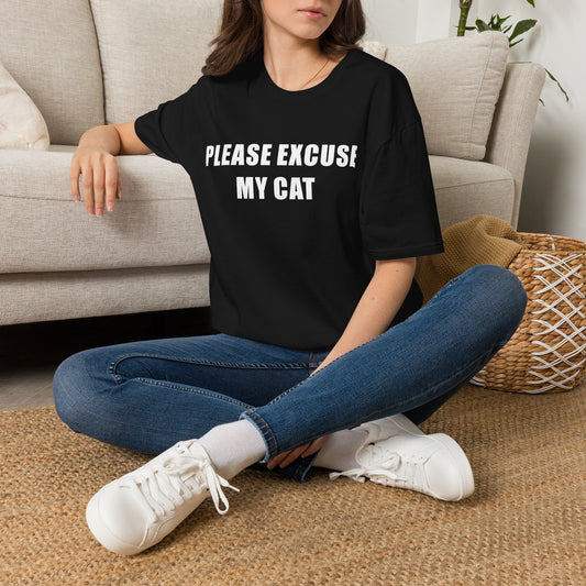 Please Excuse My Cat T-Shirt — Funny Cat Lover Tee