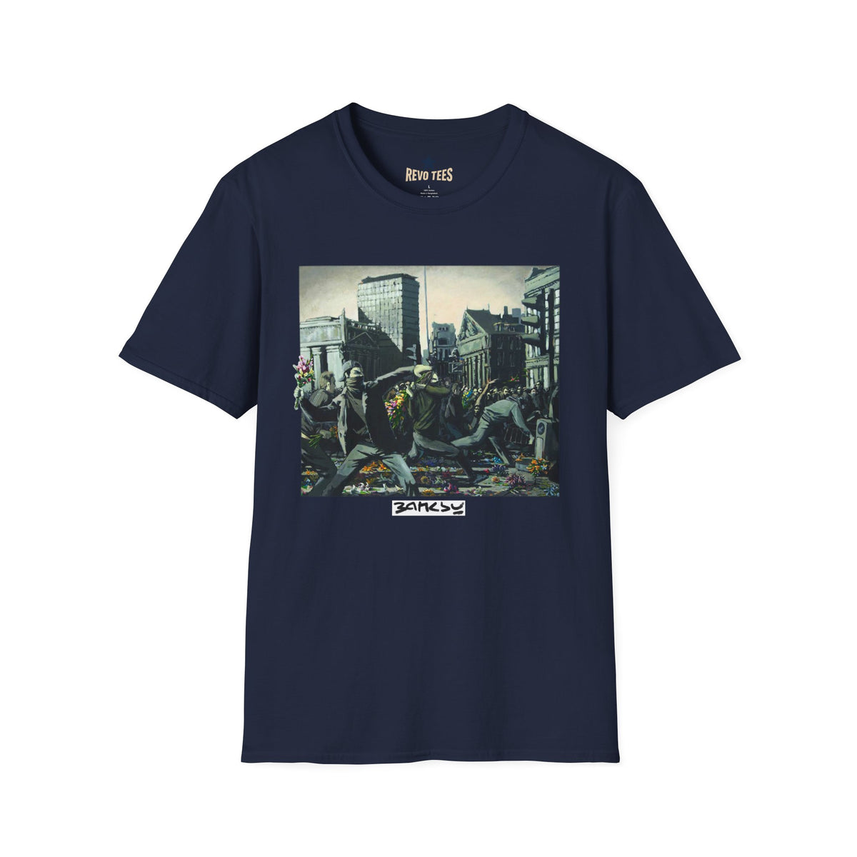 Revotees Banksy City Riot Graphic Urban Protest Art T-Shirt - alternate view 10