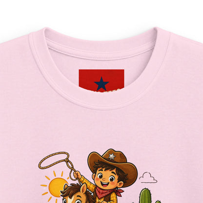 Kids Tee — "Lil' Wild Wrangler" Cute Cowboy Kid Graphic Shirt