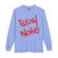 Stay Woke Long Sleeve Tee – Red Blood Graffiti Script Shirt