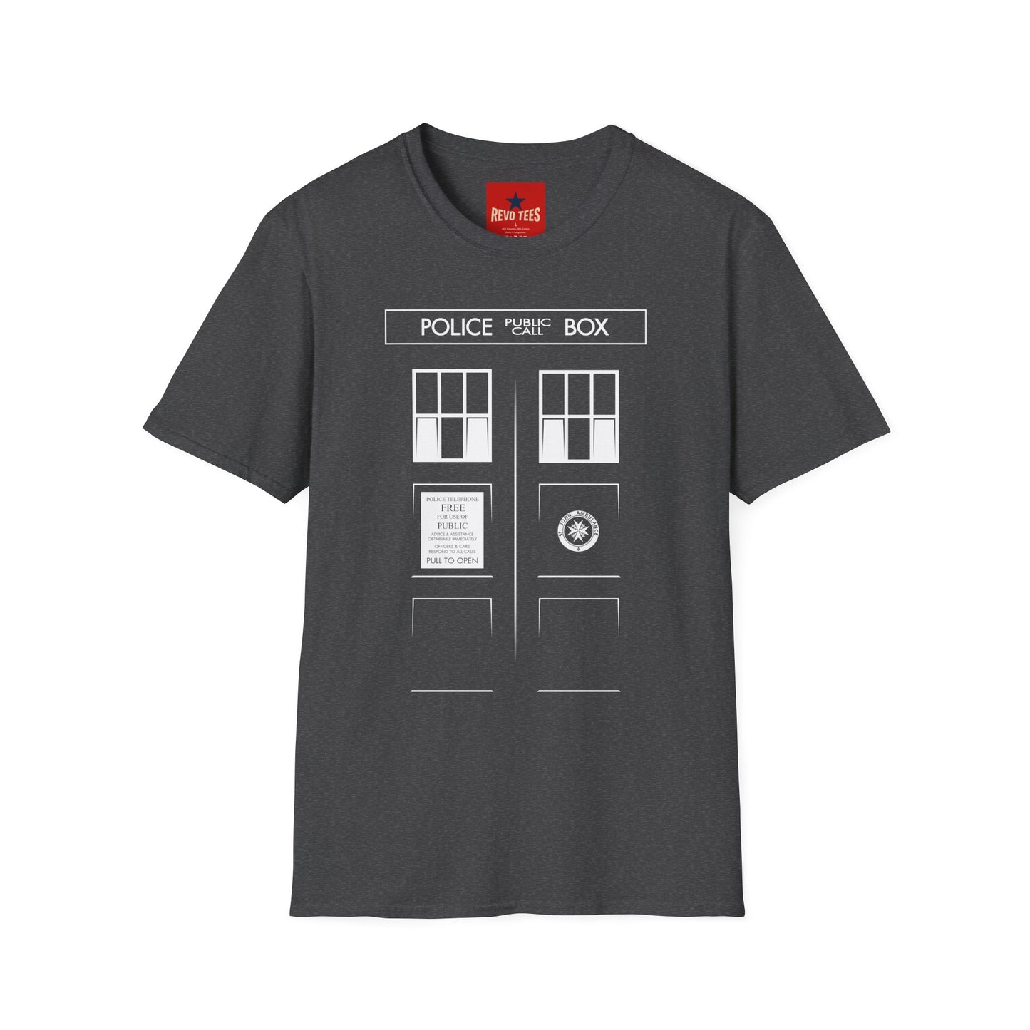 Police Box T‑Shirt — Retro Sci‑Fi TARDIS Door Graphic Tee