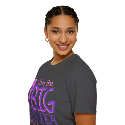 Big Sister T-Shirt — "I'm the Big Sister" Cute Pink & Purple Kids/Family Tee