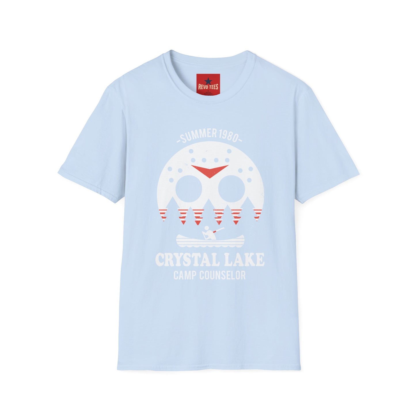 Crystal Lake Camp Counselor T-Shirt — Summer 1980 Horror Mask Design